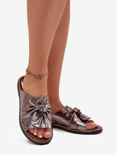 Dámske papuče na nízkom podpätku - graphite Nelvira