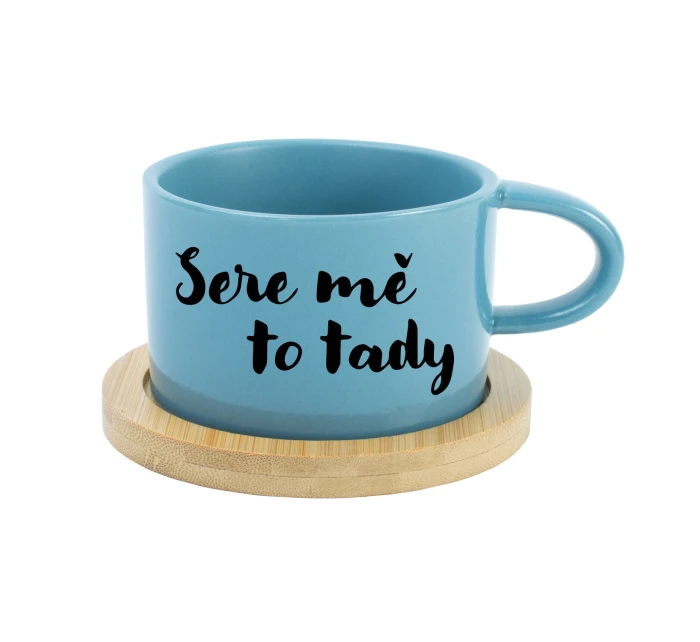 SERE MĚ TO TADY - modrý hrníček makronka 200 ml