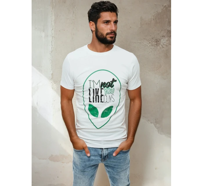 Pánské tričko s potiskem bílé Dstreet model 21962382 - FashionStreet Pánské tričko s potiskem bílé Dstreet model 21962382 - FashionStreet