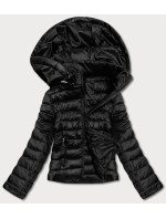 Čierna dámska prešívaná bunda pre prechodné obdobie (23M9001-392)