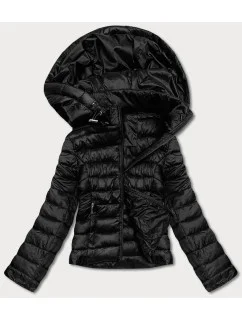 Čierna dámska prešívaná bunda pre prechodné obdobie (23M9001-392)
