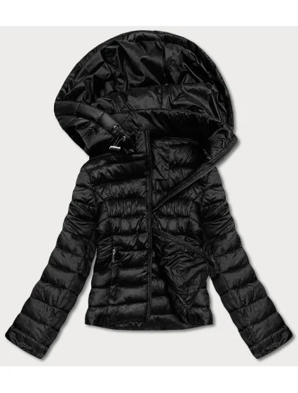 Čierna dámska prešívaná bunda pre prechodné obdobie (23M9001-392)