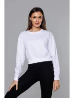 Dámska tenká krátka mikina biela (8B938-1)