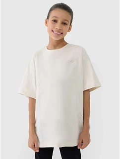 Dievčenské tričko oversize, jednofarebné, 4F 4FJWSS25TTSHF1851-12S