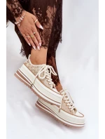 Dámské Tenisky Na Masivní Platformě model 21691040 Béžové - S.Barski