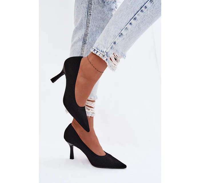 Materiálové Podpatky Lodičky Černé model 22102879 - Boto