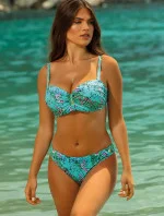 Dámske dvojdielne plavky Bora Bora 1 S730BR1-1 zelené so vzorom - Self