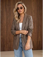 Dámska kožená bunda so zvrásnenými rukávmi Fango FashionStreet PY0166