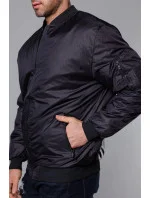 Černá pánská bunda typu "bomber" s podšívkou model 18344989 - J.STYLE Černá pánská bunda typu "bomber" s podšívkou model 18344989 - J.STYLE