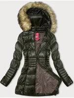 Dámská prošívaná bunda v army barvě pro přechodné období model 18894361 - LHD Dámská prošívaná bunda v army barvě pro přechodné období model 18894361 - LHD