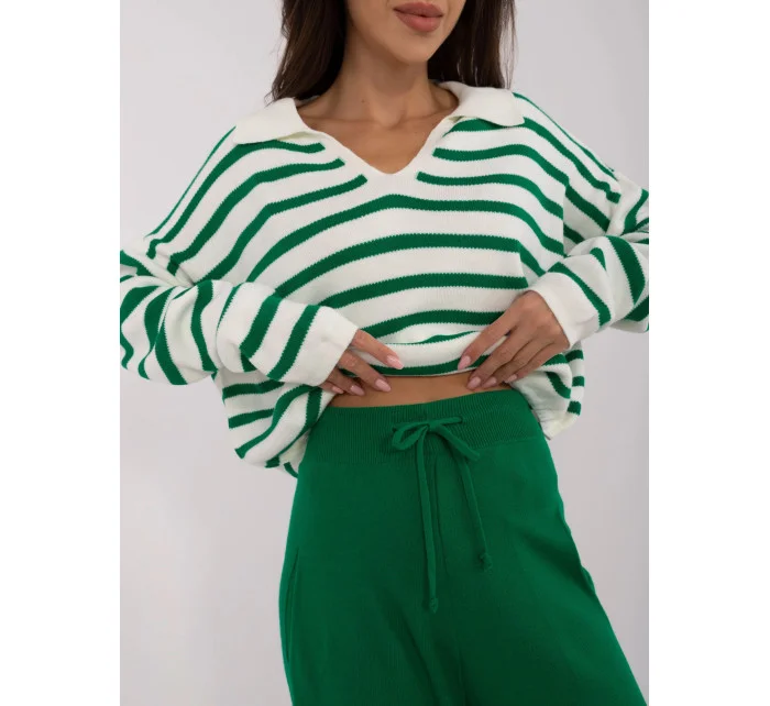 úpletový dámský pruhovaný komplet model 20835902 - Factory Price