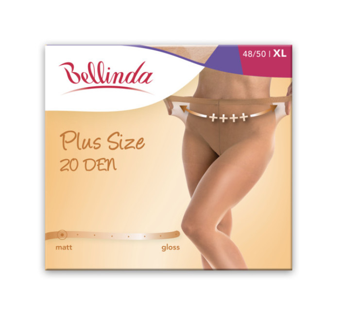 Pančuchové nohavice pre nadmerné veľkosti PLUS SIZE 20 DEN - Bellinda - almond