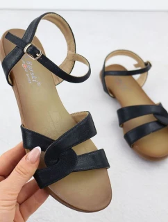 Dámske čierne sandále S.Barski KV51-022