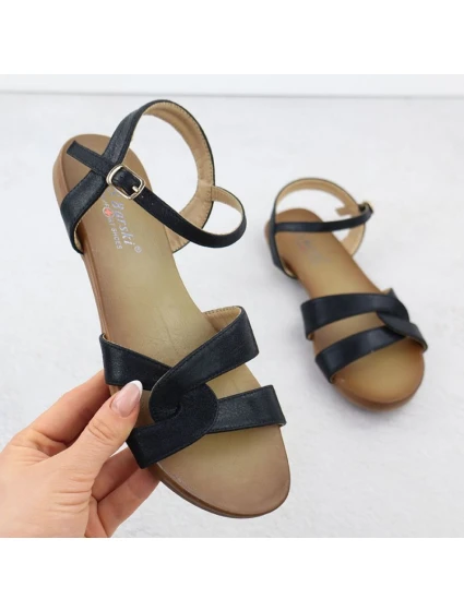 Dámske čierne sandále S.Barski KV51-022