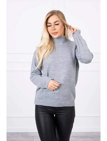 model 18745450 svetr s rolákem šedý - K-Fashion