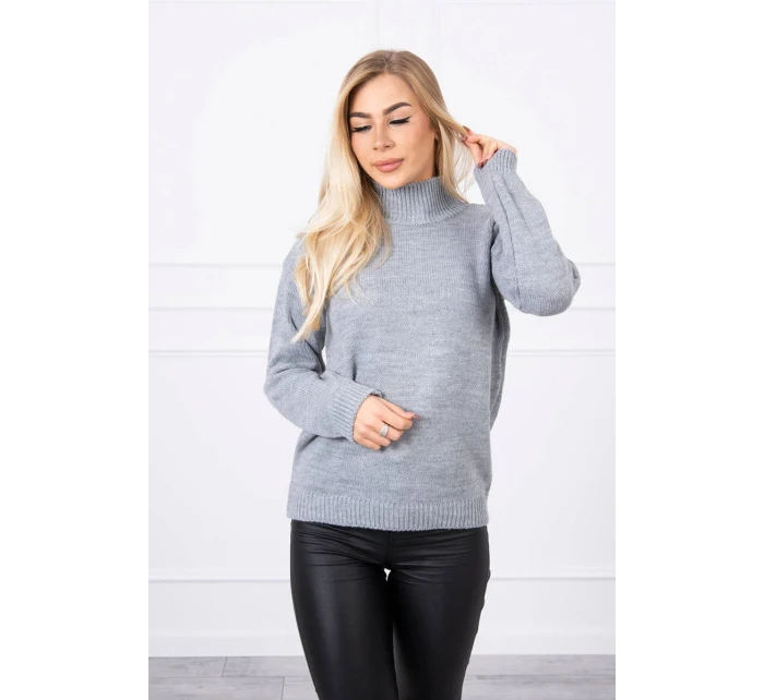Polovičný sveter s rolákom sivý