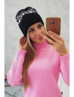 Dámska čiapka Kira K374 black+white Dámska čiapka Kira K374 black+white