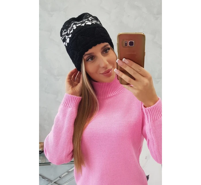 Dámska čiapka Kira K374 black+white Dámska čiapka Kira K374 black+white