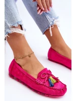 Zamszowe Mokasyny Z Kokardą I Frędzlami Fuksja Dorine Zamszowe Mokasyny Z Kokardą I Frędzlami Fuksja Dorine
