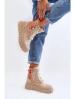 Wysokie Trampki Damskie Na Masywnej Platformie Beżowe Kernia Wysokie Trampki Damskie Na Masywnej Platformie Beżowe Kernia