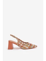 Sandały Z Plecionką Na Słupku Multikolor Ebina