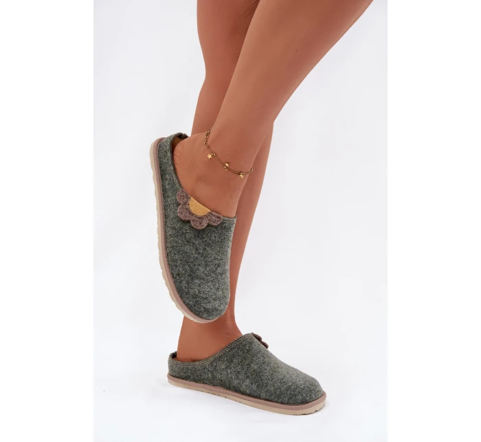 Dámské pantofle s květinou Inblu CS000043 zelené