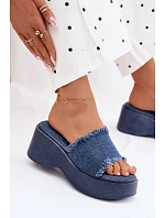 Dámské platformové sandály s džínovým vzorem Virelia Dámské platformové sandály s džínovým vzorem Virelia
