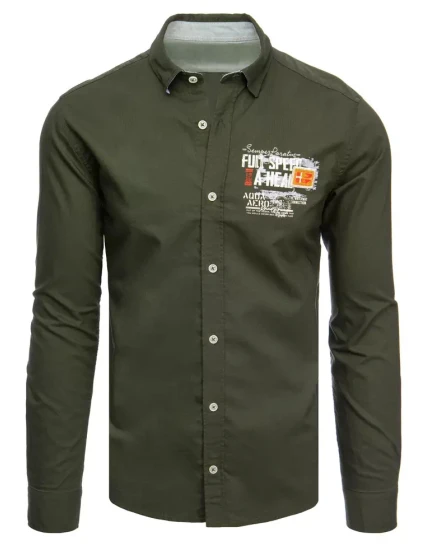 Pánská khaki košile Dstreet model 21966550 - FashionStreet
