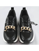 Čierne športové topánky s retiazkou (N-206)