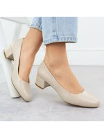 Béžové lodičky na klínku Sergio model 22013058 - LEONE