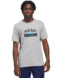 Pánske tričko adidas Sportsman Mountain Graphic T-shirt light grey KC9253 pánske