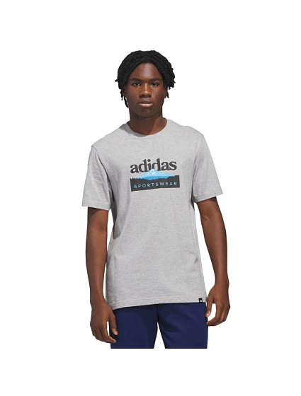 Pánske tričko adidas Sportsman Mountain Graphic T-shirt light grey KC9253 pánske