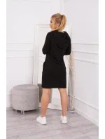 Šaty s kapucňou a vreckami čierne Šaty s kapucňou a vreckami čierne