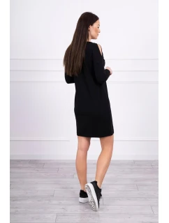 Šaty s potlačou lásky čiernej