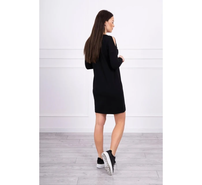 Šaty s potlačou lásky čiernej