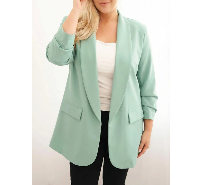 Dámská plus size elegantní sako mátová