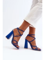 Modne Sandały Na Obcasie Niebieskie Josette