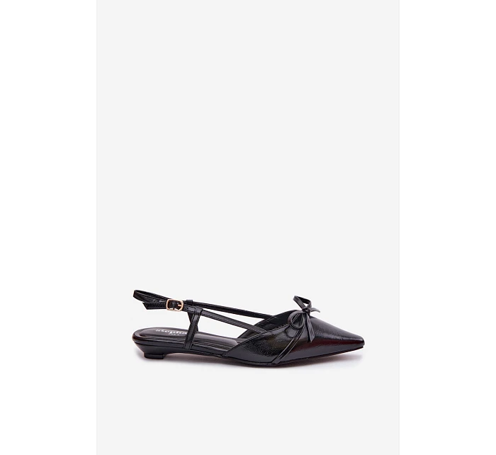 Dámské sandály z imitace kůže na nízkém podpatku Černé Jelmera