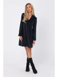 M767 Šaty s výstrihom do V - grafitové