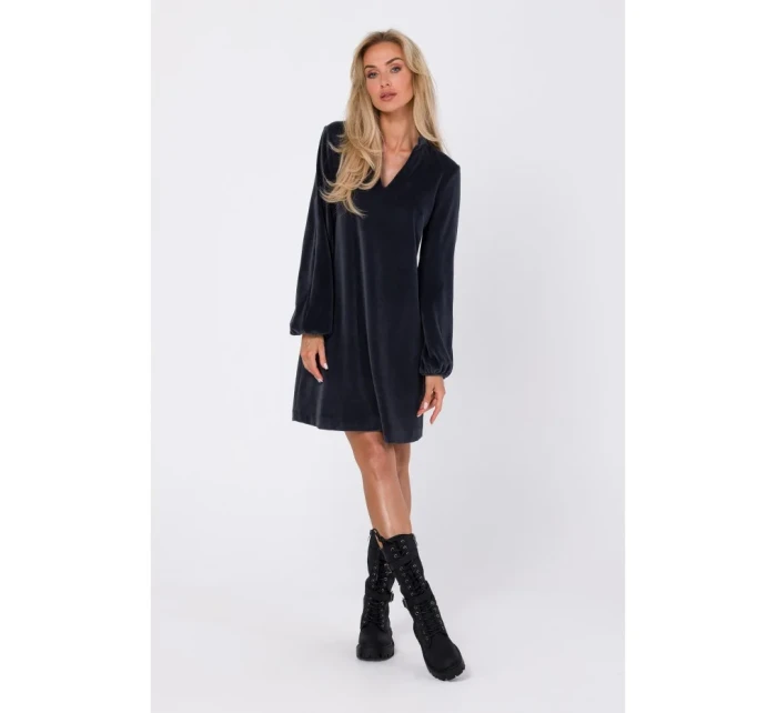 model 18863678 Šaty s výstřihem do V grafitové - Moe