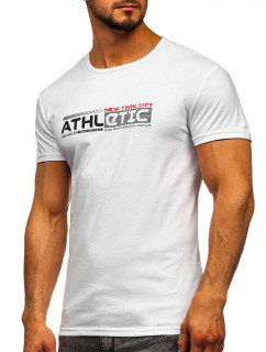 Pánske tričko s potlačou Athletic SS10951 - biela,