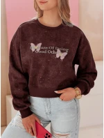 Dámská oversize mikina s vázáním v barvě vínová Dstreet model 21988053 - FashionStreet Dámská oversize mikina s vázáním v barvě vínová Dstreet model 21988053 - FashionStreet