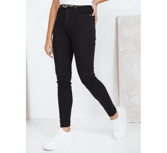 Dámske skinny džínsy čierne FashionStreet UY2756