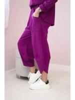 Bavlnená mikina nohavice set slivka