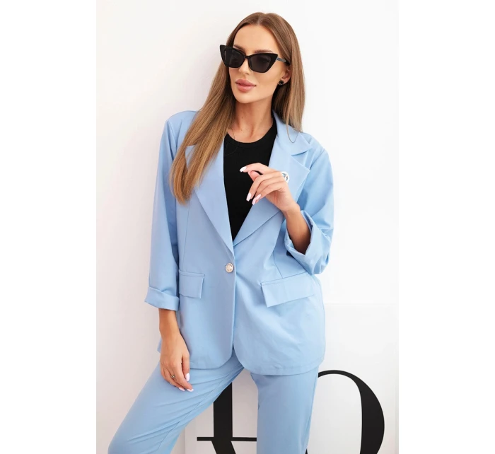 Dámská souprava Punto elegantní sako a kalhoty modrý Dámská souprava Punto elegantní sako a kalhoty modrý