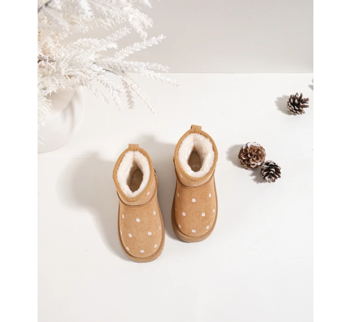 Dětské sněhule zdobené květinami Camel model 21786800 - Boto