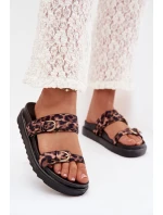 Dámské sandály s pásky a zlatými sponami Leopard model 22032147 - Boto