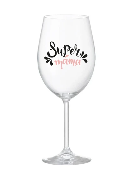 SUPER MÁMA (SPECIÁLNÍ EDICE) - čirá sklenice na víno 350 ml