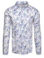Pánská košile s listy bílá model 21989355 - Dstreet Pánská košile s listy bílá model 21989355 - Dstreet