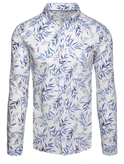 Pánská košile s listy bílá model 21989355 - Dstreet
